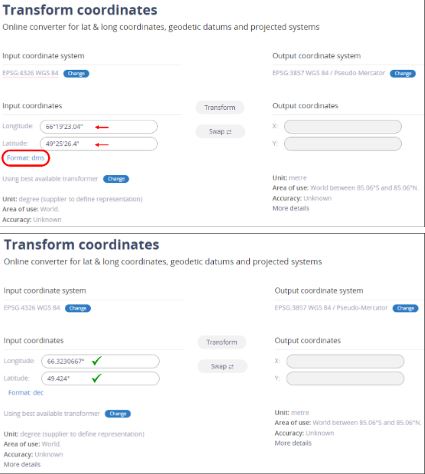 transformcoordinates